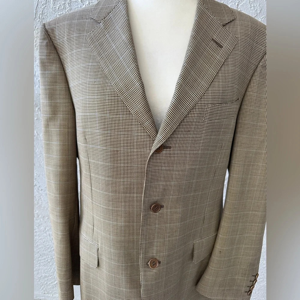 Canali Sport Blazer Brown Checked Professional Travel 42  EUR 52 Made In Italy